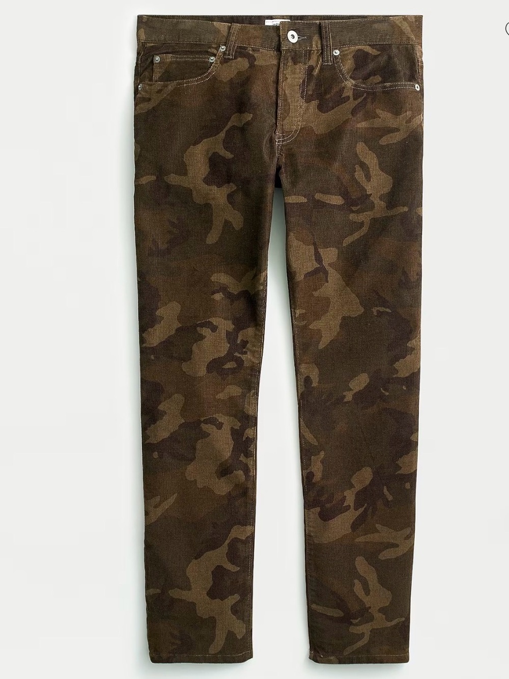 J. Crew Men’s Corduroy Camouflage Pants - Olive Brown